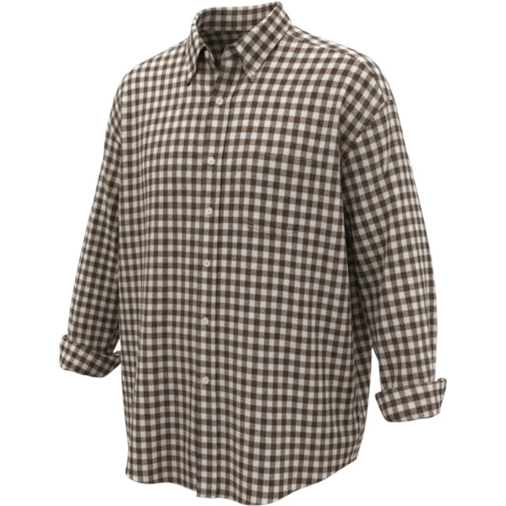 Abercrombie & Fitch Mens XL Plaid Flannel Button Down Shirt Tan Navy 100% Cotton